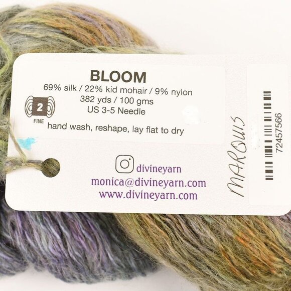 Divine Monica Grecco Bloom Yarn Silk Kid Mohair Nylon Hand Dyed Marquis - Picture 3 of 3